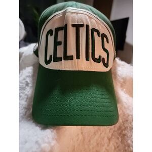 Boston Celtics Reebok Hat Cap Fitted Flexfit OSFA NBA Green & White